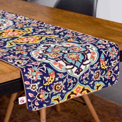Couverture en velours Élegance Persane Bleue Sayeh