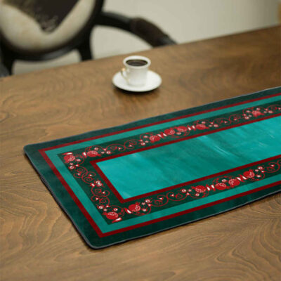 Couverture en velours Élegance Persane Turquoise Yalda