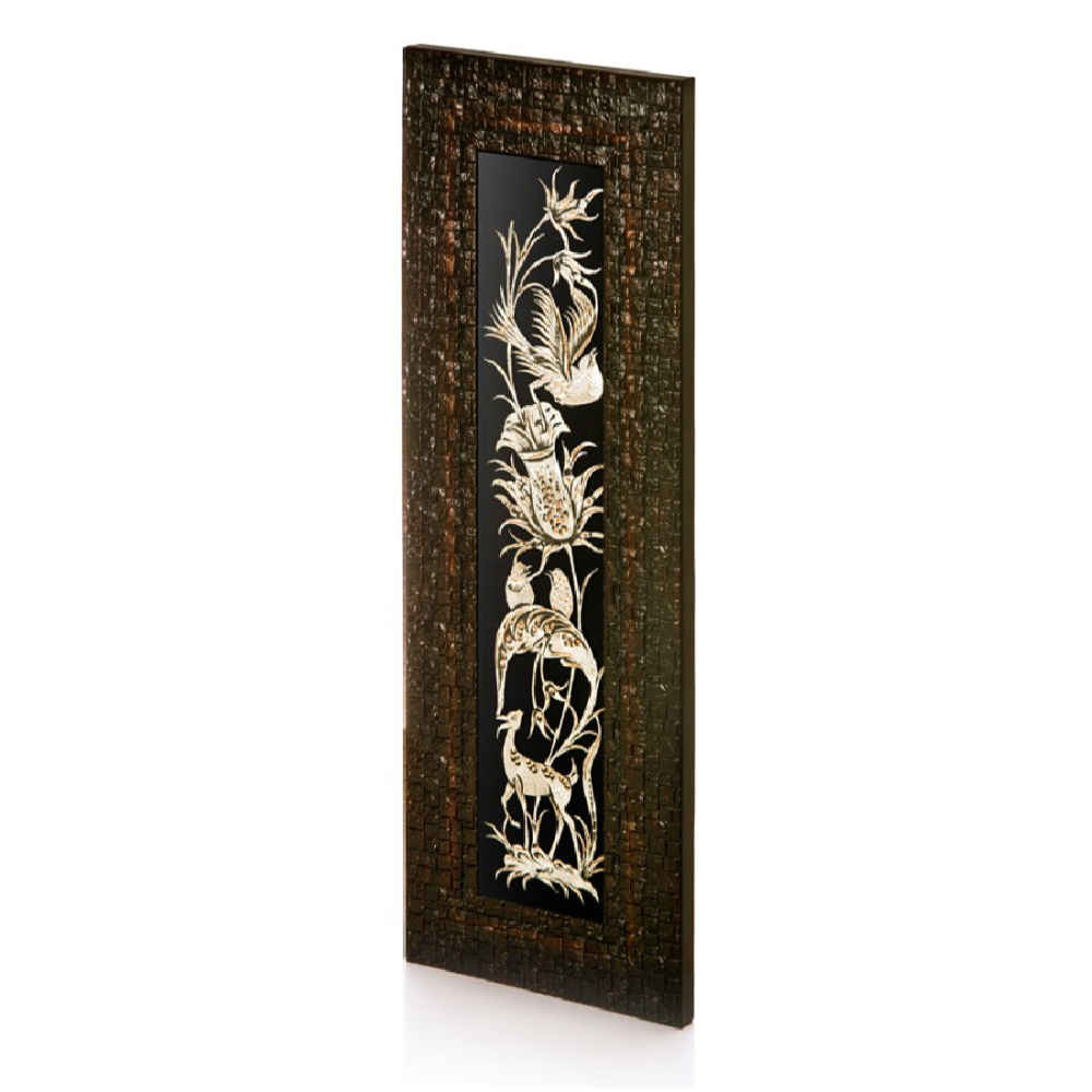 Art en cuivre gravé persan fait à la main encadré Honar – Décor mural traditionnel