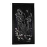 Art en métal gravé persan encadré – Madar