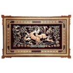 Art en cuivre gravé persan fait main encadré Nature – Décoration murale traditionnelle