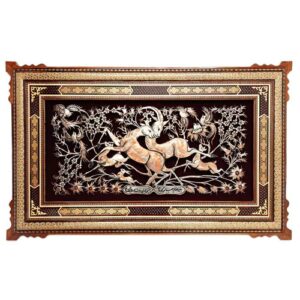 Art en cuivre gravé persan fait main encadré Nature – Décoration murale traditionnelle