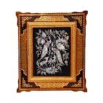 Art en cuivre gravé persan fait main encadré Zoha – Décor mural traditionnel