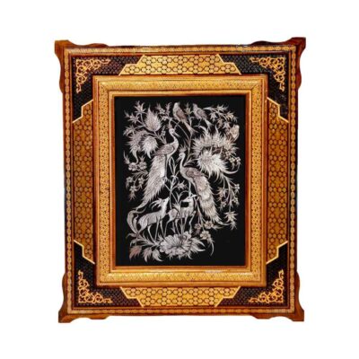 Art en cuivre gravé persan fait main encadré Zoha – Décor mural traditionnel