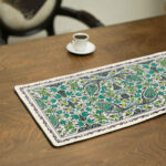 Chemin de table en velours “Persian Elegance” Vert Dasht