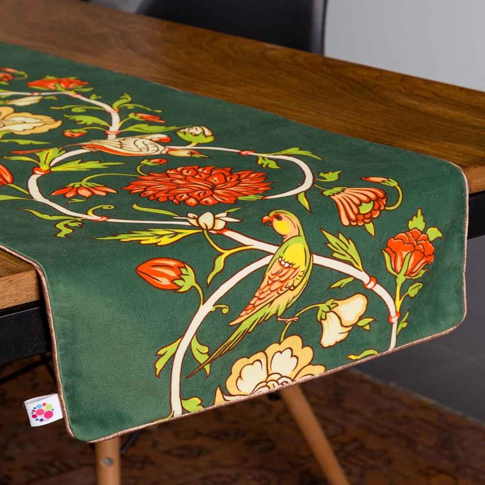 Couverture en velours Élegance Persane Verte Zina