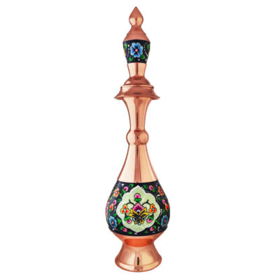 Bouteille décorative en cuivre – Émail Minakari persan Parvaz