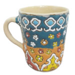 Tasse en poterie persane artisanale – Émaillée Minakari, design Royal