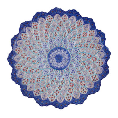 Assiette Décorative en Cuivre Peinte à la Main avec de l’Émail Minakari Persan Azar