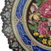 Assiette Décorative en Cuivre Peinte à la Main avec de l'Émail Minakari Persan Floral