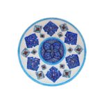 Assiette Décorative en Cuivre Peinte à la Main avec Émail Persan Minakari Bahman