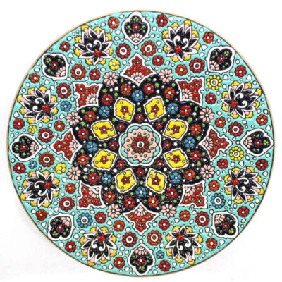 Assiette Décorative en Céramique Peinte à la Main avec Émail Persan Minakari Negar