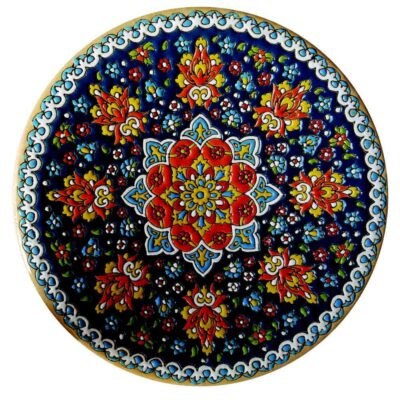 Assiette Décorative en Céramique Peinte à la Main avec Émail Persan Minakari Omid