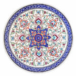 Assiette Décorative en Cuivre Peinte à la Main avec de l’Émail Minakari Persan Sahar