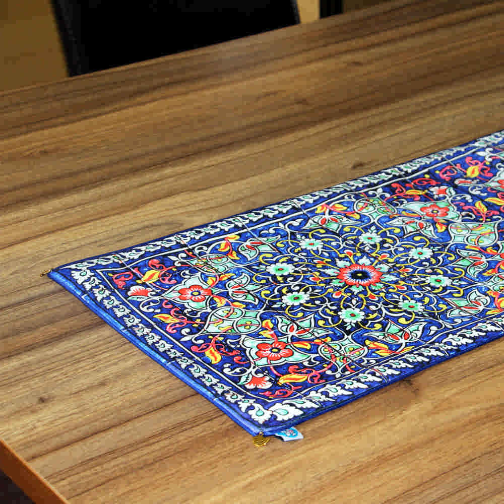 Couverture en velours Élegance Persane Bleue Homa