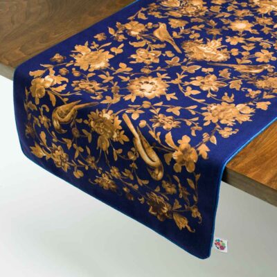 Couverture en velours Élegance Persane Bleue Hana
