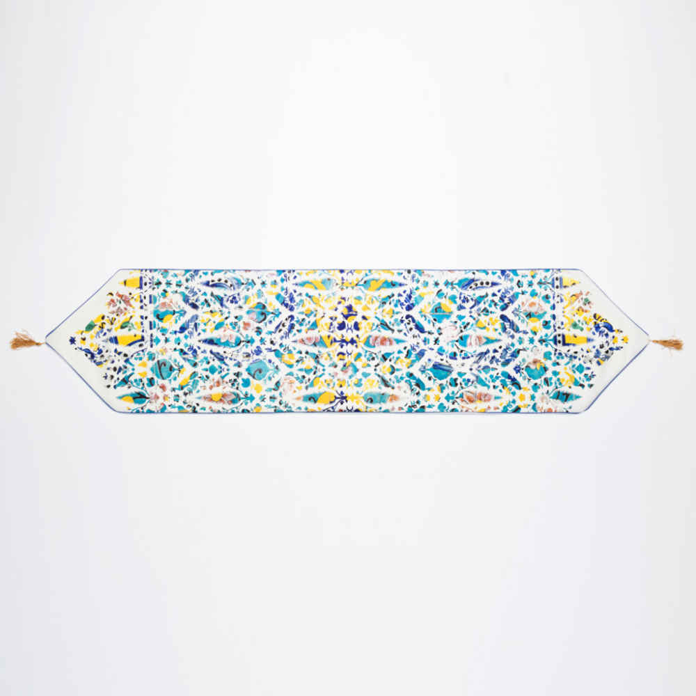 Couverture en velours Élegance Persane Blanche Nahal