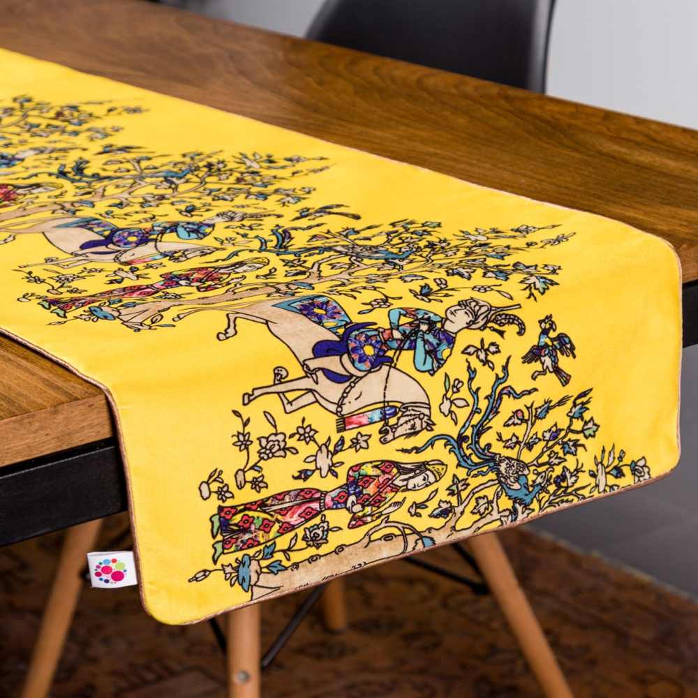Couverture en velours Élegance Persane Jaune Prowall