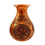 Vase décoratif en cuivre persan gravé fait main avec design Gol o Morgh
