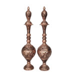 Bouteille décorative en cuivre – Gravure persane artisanale Silvana (lot de 2)