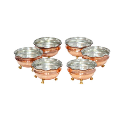 Ensemble de 6 bols de table en cuivre martelé traditionnellement – Asa