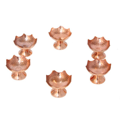 Ensemble de 6 bols de table en cuivre martelé traditionnellement – Azar