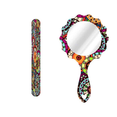 Lime à Ongles Métallique et Set de Miroir avec Motif Inspiré de la Perse – Motif Aram