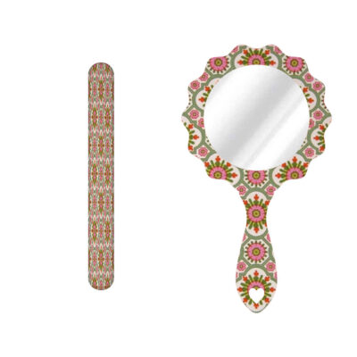 Lime à Ongles Métallique et Set de Miroir avec Motif Inspiré de la Perse – Motif Bahar