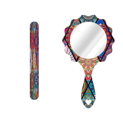 Lime à Ongles Métallique et Set de Miroir avec Motif Inspiré de la Perse – Motif Nahal