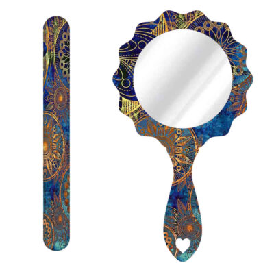 Lime à Ongles Métallique et Set de Miroir avec Motif Inspiré de la Perse – Motif Sepehr