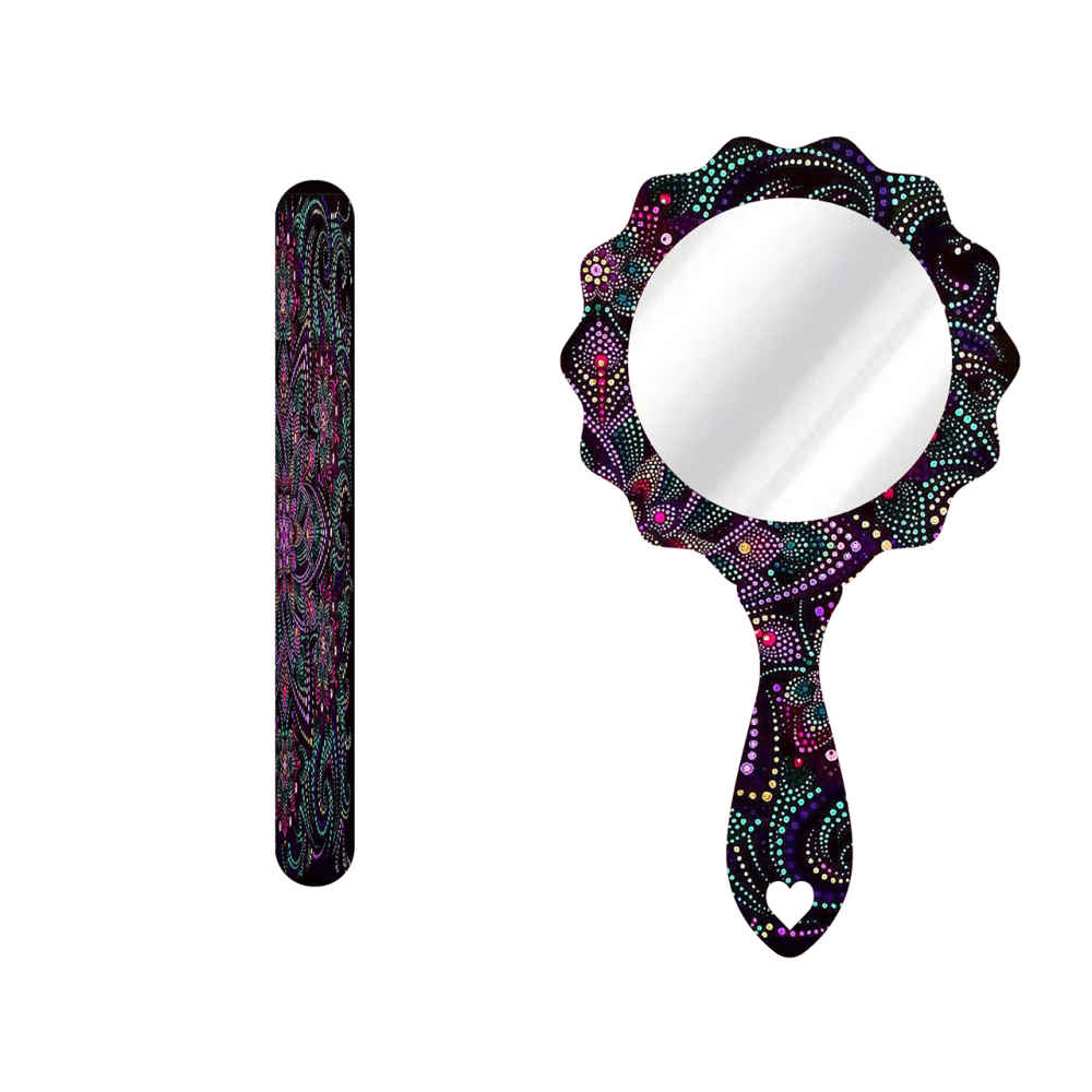 Lime à Ongles Métallique et Set de Miroir avec Motif Inspiré de la Perse - Motif Shab