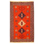 Tapis Kilim en laine persane tissé à la main à Sirjan Traditionnel Savin