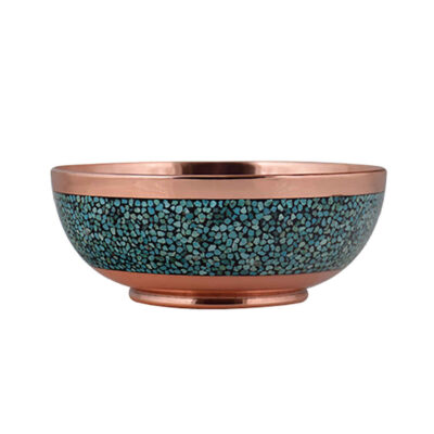 Bol Décoratif Persan Artisanal Incrusté de Turquoise Vina