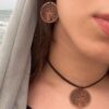 Ensemble de Collier et Boucles d'Oreilles en Cuivre Modèle Rokh