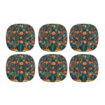 Ensemble de sous-verres artistiques avec le design Jungle