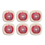 Ensemble de sous-verres artistiques avec le design Nargol