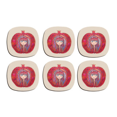 Ensemble de sous-verres artistiques avec le design Nargol