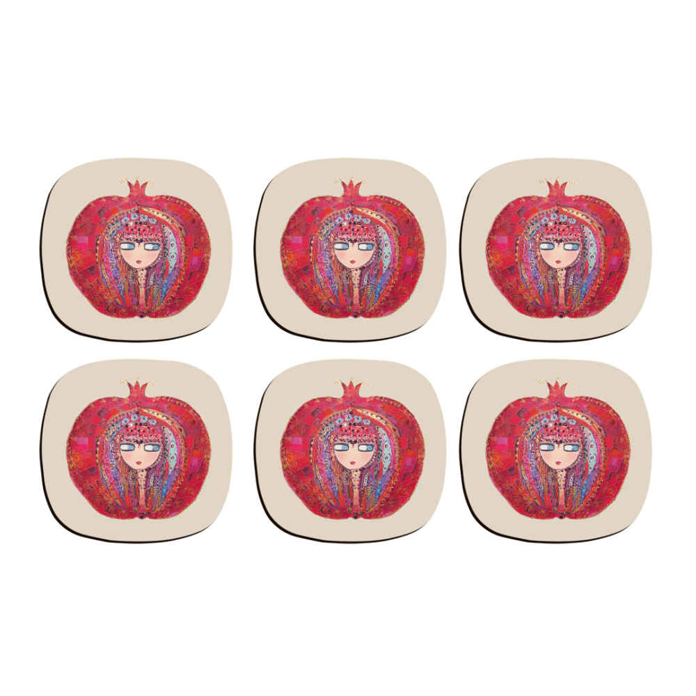 Ensemble de sous-verres artistiques avec le design Nargol