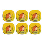 Ensemble de sous-verres artistiques avec le design Fille du printemps