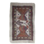 Tapis en feutre de laine persan 100% naturel et fait main Oiseaux