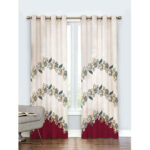 Rideau en velours imprimé avec œillets – Floral