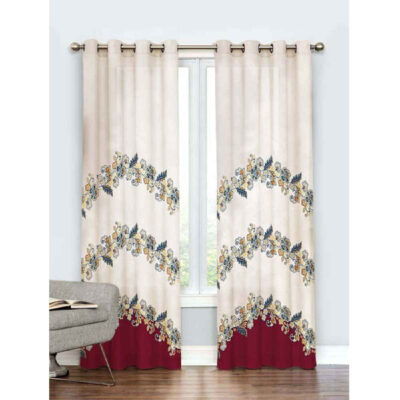 Rideau en velours imprimé avec œillets – Floral