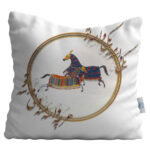 Housse de coussin en velours persan – Design Chevaux (Set de 2)