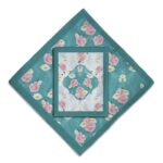 Tapis de prière de voyage pour musulman taille poche et portable Sajada Fleurs Bleues