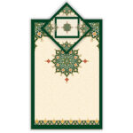 Tapis de Prière Islamique en Velours Léger Vert avec Motif Eslimi