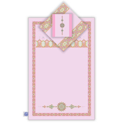 Tapis de Prière Islamique en Velours Léger Rose