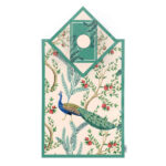 Tapis de Prière Islamique en Velours Léger avec Motif d’Oiseaux et Fleurs