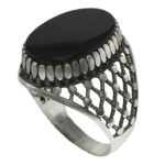 Bague en argent Agate pour homme Élégance Pedram