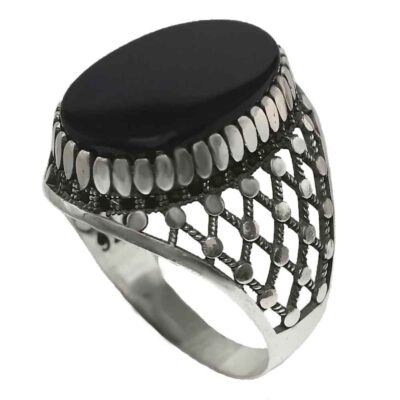Bague en argent Agate pour homme Élégance Pedram