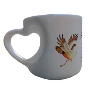 Mug en céramique persan avec poignée en forme de cœur